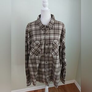 Wrangler Premium Quality Plaid Fleece Long Sleeve Button Shirt